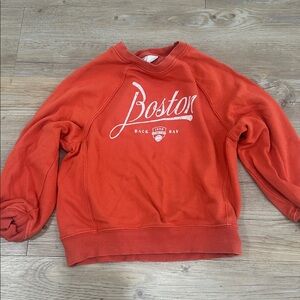 H&M brands, red Boston sweatshirt